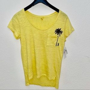 NWT Rip Curl Yellow Palm Tee